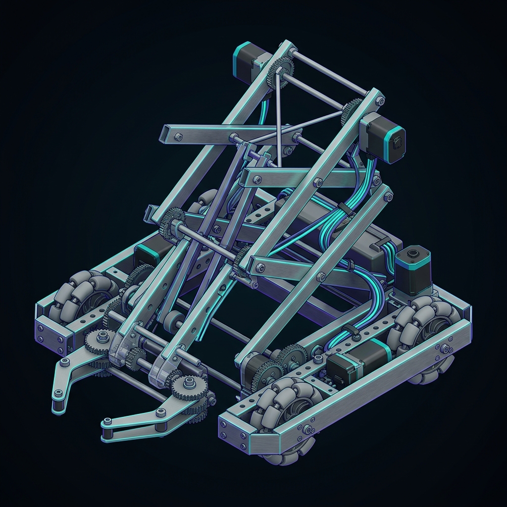 Isometric render of a VEX competition robot